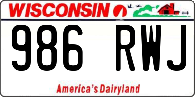 WI license plate 986RWJ