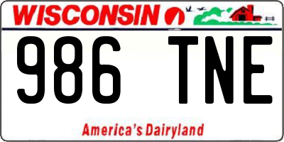 WI license plate 986TNE