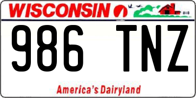 WI license plate 986TNZ