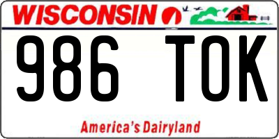 WI license plate 986TOK
