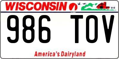 WI license plate 986TOV