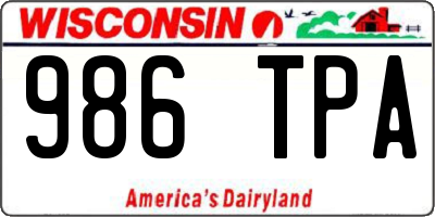 WI license plate 986TPA