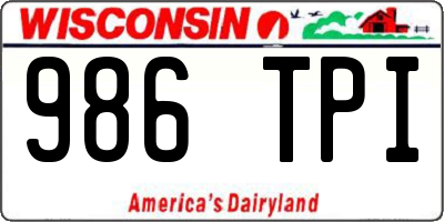 WI license plate 986TPI