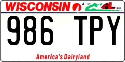 WI license plate 986TPY