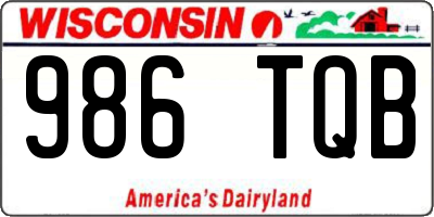 WI license plate 986TQB
