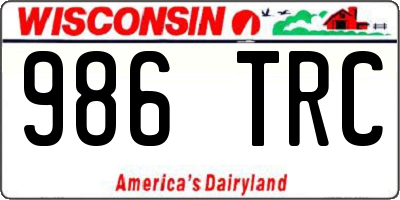 WI license plate 986TRC