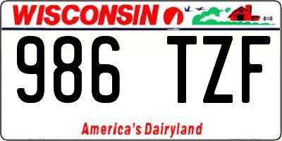 WI license plate 986TZF