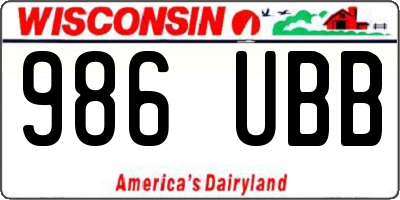 WI license plate 986UBB