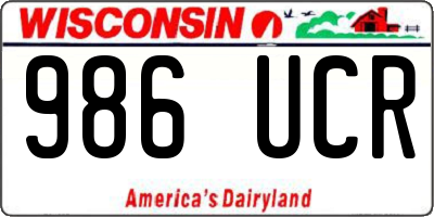WI license plate 986UCR