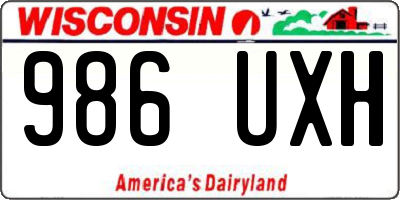 WI license plate 986UXH