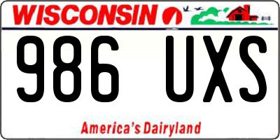 WI license plate 986UXS