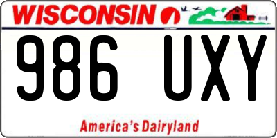 WI license plate 986UXY