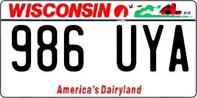 WI license plate 986UYA