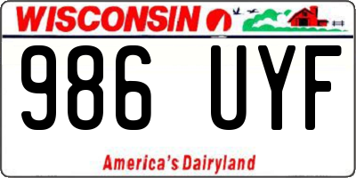 WI license plate 986UYF