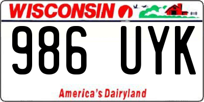 WI license plate 986UYK