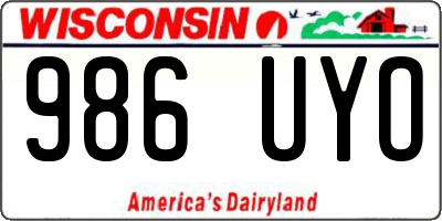 WI license plate 986UYO