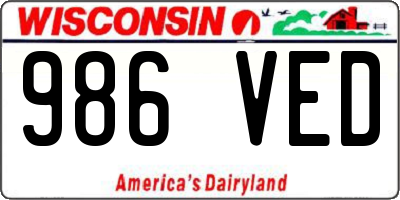 WI license plate 986VED