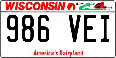 WI license plate 986VEI