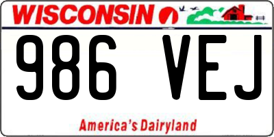 WI license plate 986VEJ