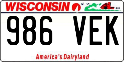 WI license plate 986VEK