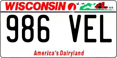 WI license plate 986VEL