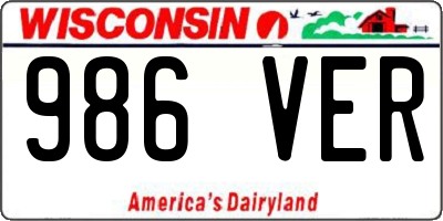 WI license plate 986VER