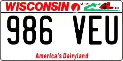 WI license plate 986VEU