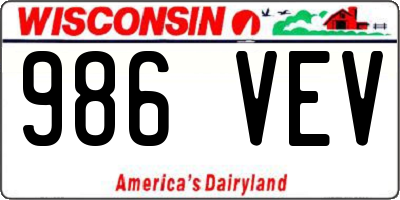 WI license plate 986VEV