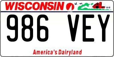 WI license plate 986VEY