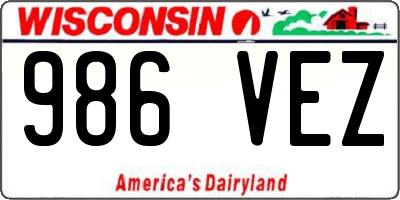 WI license plate 986VEZ