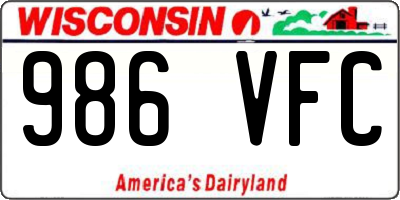 WI license plate 986VFC