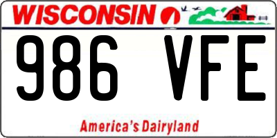 WI license plate 986VFE