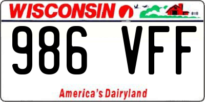 WI license plate 986VFF