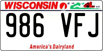 WI license plate 986VFJ