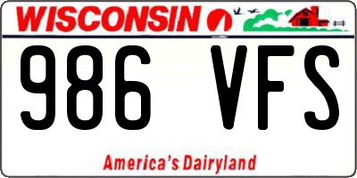 WI license plate 986VFS