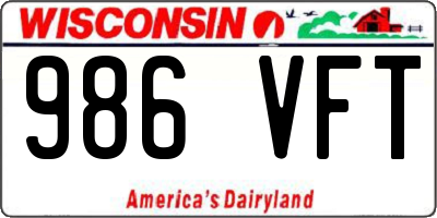 WI license plate 986VFT