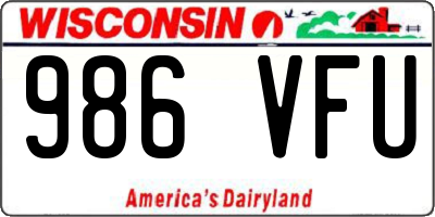 WI license plate 986VFU