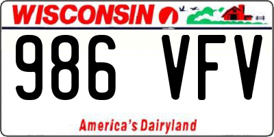 WI license plate 986VFV
