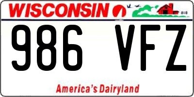 WI license plate 986VFZ