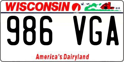WI license plate 986VGA