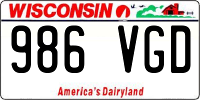 WI license plate 986VGD