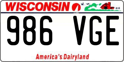 WI license plate 986VGE