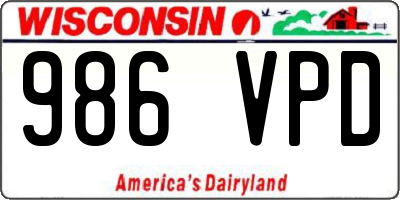 WI license plate 986VPD