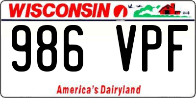 WI license plate 986VPF