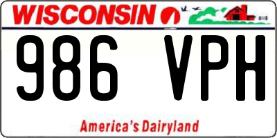 WI license plate 986VPH
