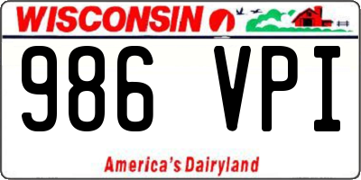 WI license plate 986VPI
