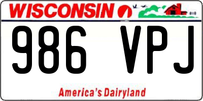 WI license plate 986VPJ