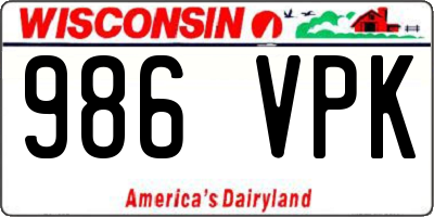 WI license plate 986VPK