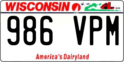 WI license plate 986VPM