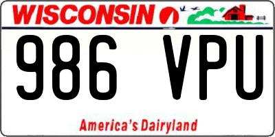 WI license plate 986VPU